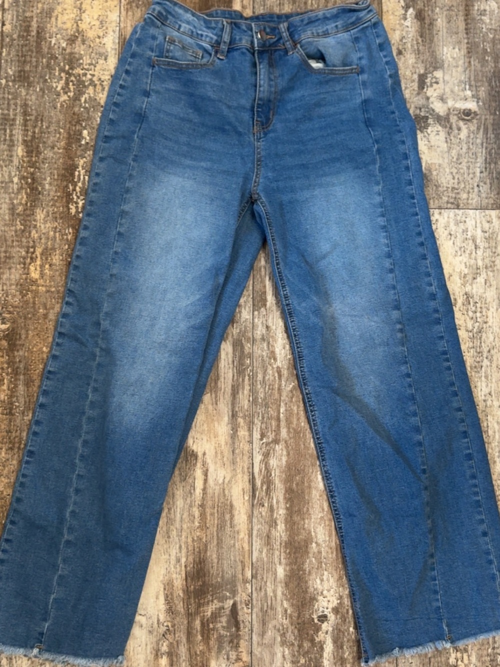 Amazon Women’s Wide Leg Flare Jeans in Medium Blue